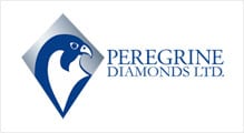 A blue and white logo of peregrine diamonds