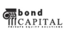 A black and white logo of bond capital