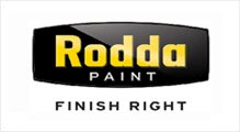 A logo of rodda paint